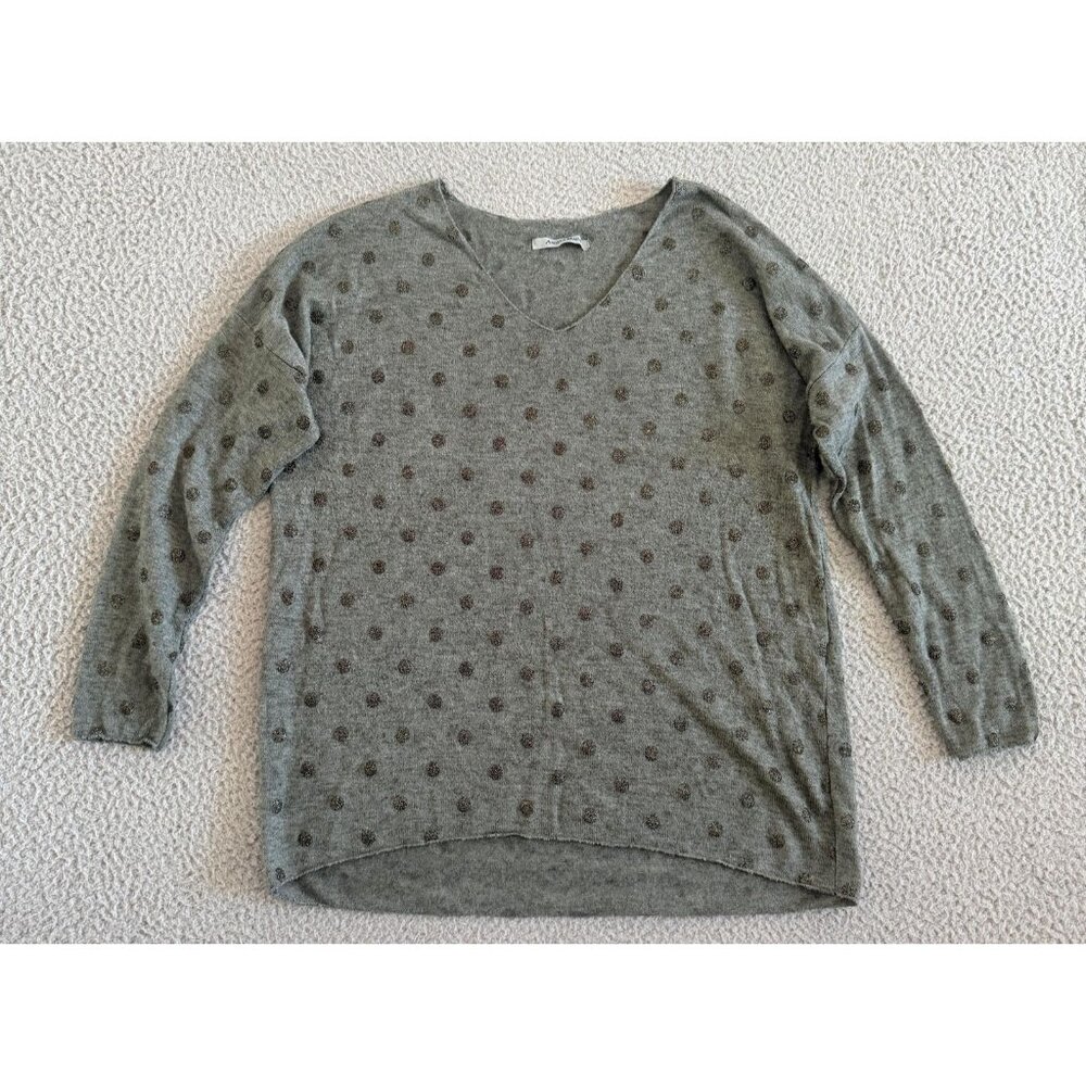 Angela Mara Sweater Metallic Polka‎ Dot Angora Wool Made Italy